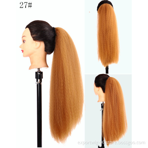 22inch100g Afro Kinky Straight Long Ponytail Synthetic Hair Pieces Natural Drawstring Ponytail Hair Extensions Pieces